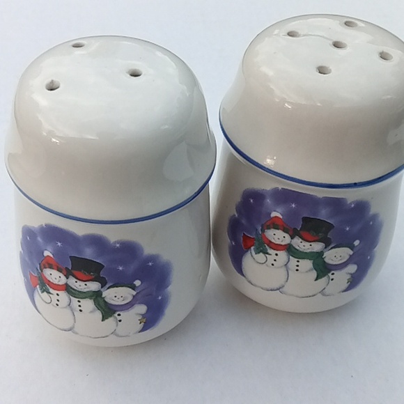 Vintage 80s/90s Snowman Salt And Pepper Shakers - Picture 2 of 16